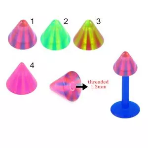Bio Flex Labret With Multi Stripe Fancy UV Cones