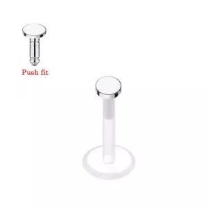 316L Surgical Steel Threadless pin top with Bio Flex Labret