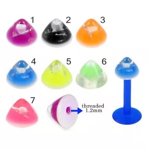 Bio flex Labret With Colorful Glitter UV Cones