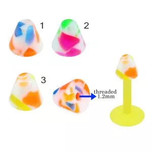 Bio Flex Labret With Colorful Jellies Inside UV Cone