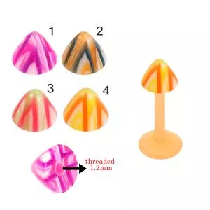Bio Flex Labret With Melting colors Design UV Cone