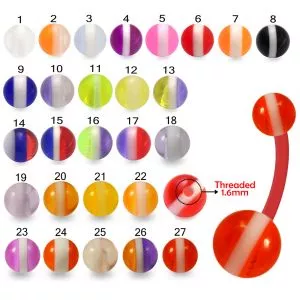 Bio Flex Banana Belly Bar With UV Stripe Balls