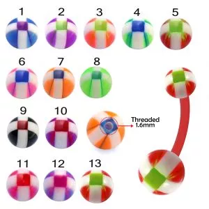 Bio Flex Banana Belly Bar With Stripe Checker UV Ball