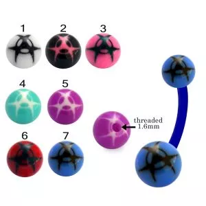 Bio Flex Banana Belly Bar With Bio Hazard Design UV Balls