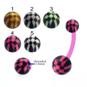 Bio Flex Banana Belly Bar With Checked Design UV Balls