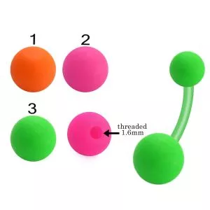 Bio Flex Banana Belly Bar With Neon Color UV Balls
