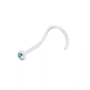 Bio Flex CZ jeweled 18G Nose Screw stud