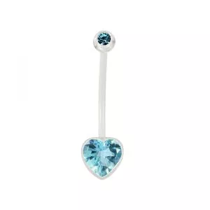 BioFlex Base Heart Jeweled Navel Ring