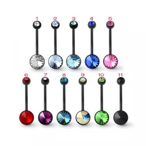 Black BioFlex base Jeweled Belly Ring