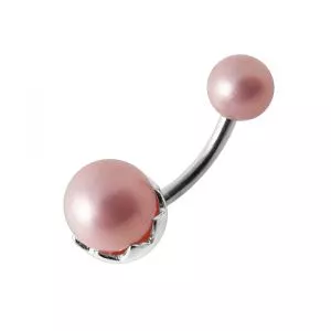 Pearl Spinal Belly Button Ring