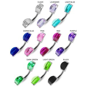 Jeweled Fancy Shaped Stone Spinal Belly Button Ring