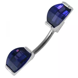 Jeweled Fancy Shaped Stone Spinal Belly Button Ring