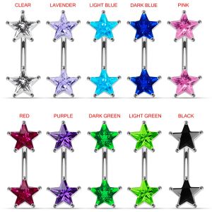 Twin Stars Spinal Belly Button Ring