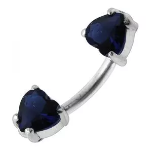 Twin Hearts Spinal Belly Button Ring