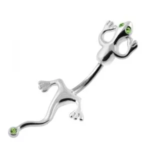 Lizard with Jeweled Tail Spinal belly button piercing