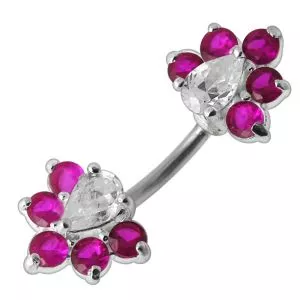 Fancy Jeweled Spinal Belly Button Ring