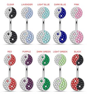 Twin Ying Yang Spinal Unique Belly Button Rings