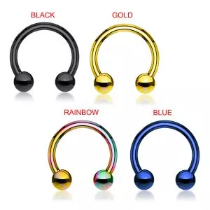 Surgical Steel AnodiZed Horseshoe CBB with Ball