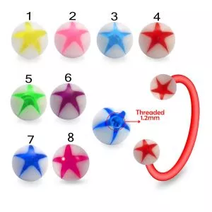 SS Horseshoes Circular Barbell with UV Balls