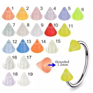 316L Surgical Steel Eyebrow Circular Barbell With Faded Color UV Cones