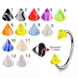 316L Surgical Steel Eyebrow Circular Barbell With Single Stripe Colorful Cones