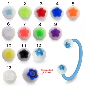 Bio Flex Eyebrow Circular Barbell With Star UV Balls