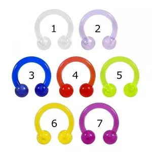 UV-Acrylic 12G Heavy Gauge piercing Circular Barbell Ring