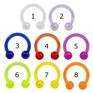 UV-Acrylic Heavy Gauge piercing 12G  Circular Barbell Ring