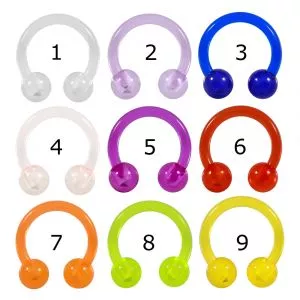 UV-Acrylic Circular Barbell Ring 12G Heavy Gauge piercing