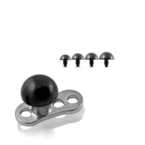 Dermal Anchors with Black Half ball Top | Dermal Anchors
