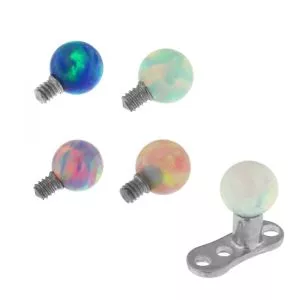 G23 Grade Titanium 5 CZ Flower Dermal Anchor Tops