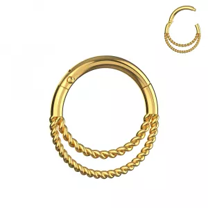 Elegant 925 Sterling Silver Double Layer Segment Clicker Ring