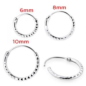 925 Sterling Silver Laser Cut Nose Hoop Ring