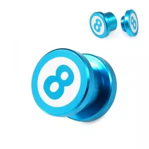 Anodized Aluminium Internally Threaded No.8 Logo Flesh Tunnel