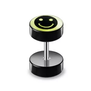 Fake Ear Plug with Glow in Dark Logo