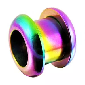 Rainbow Screw Fit Ear Flesh Tunnel