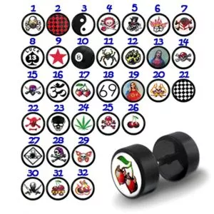 UV Black Logo Fake Ear Plug