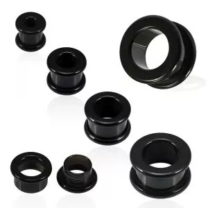 UV Black Internally Threaded Ear Flesh Tunnel