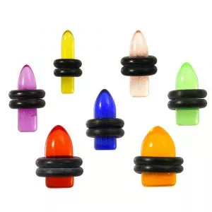 Bullet Shaped UV Acrylic Ear Plug with O-Rings