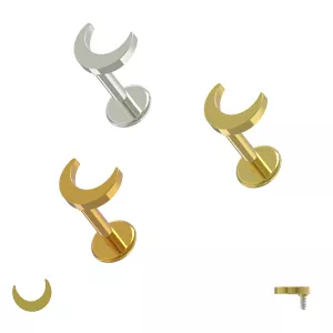 316L Surgical Steel Crescent Internally Threaded Tragus Helix Cartilage Piercing