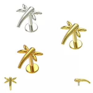 316L Surgical Steel Dragon Fly Internally Threaded Tragus Helix Cartilage Piercing