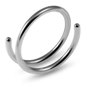 316L Surgical Steel Seamless Continuous Double Round Nose Hoop Ring