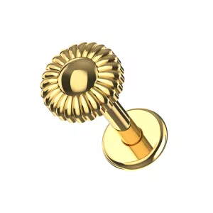 316L Surgical Steel Chamomile flower Design Internally Threaded Top with Flat Back Labret