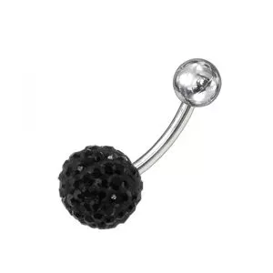 Beauty In Black Crystal stone Belly Navel Ring Body Jewelry FDBLY252