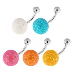 Surgical Steel Colorful Glitter Navel Belly Ring