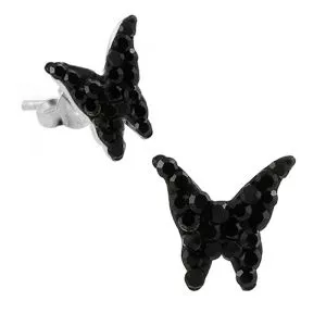 925 Sterling Silver Crystal Butterfly Earring
