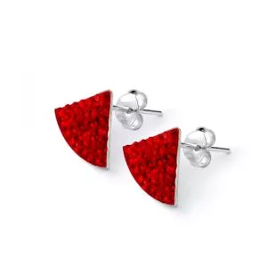 Sterling Silver Crystal Triangle Ear Stud
