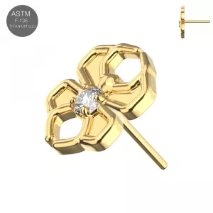 G23 Titanium CZ Jeweled Spider Threadless Pin Top