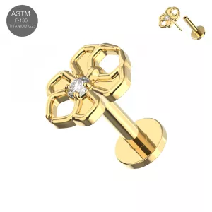 G23 Titanium CZ Jeweled Spider Threadless Pin Tragus Top with Labret