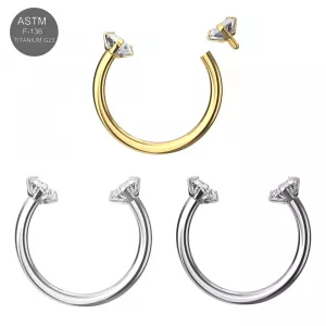 G23 Titanium Circular Barbell with CZ End